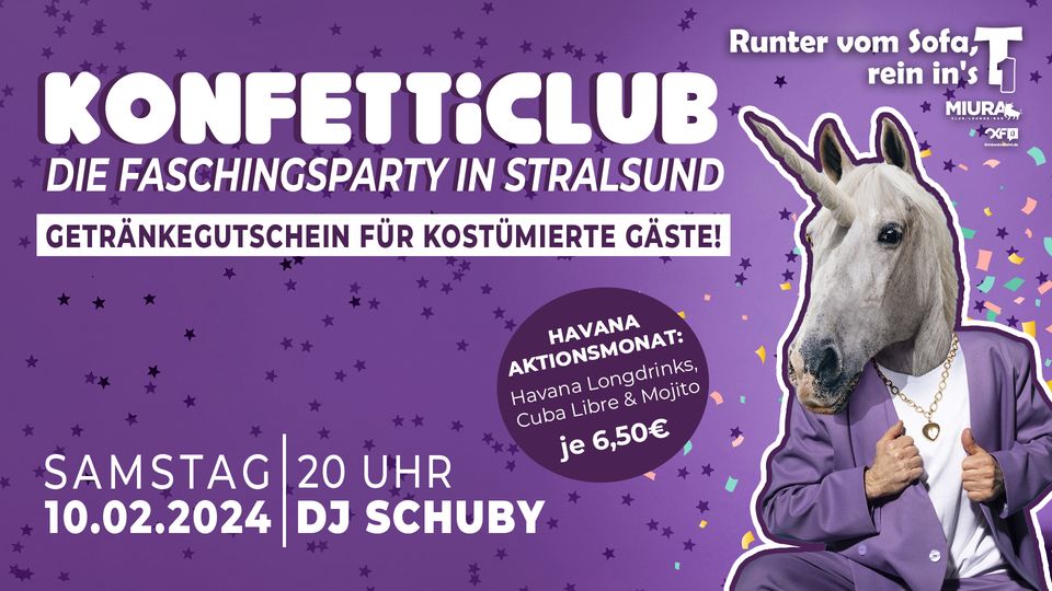 Konfetticlub - Faschingsparty im T1