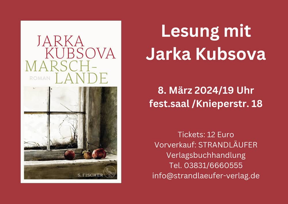 Lesung mit Jarka Kubsova (Strandläufer Verlag x fest.saal)