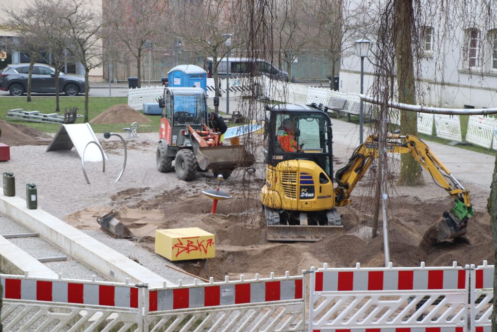 Baustart auf dem Altstadt Spielplatz Heilgeiststrasse